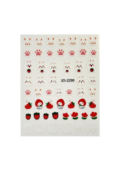 Nail Art Sticker Kendinden Yapışkanlı, Tırnak Süsleme, Tırnak Dövmesi Stikır 2290 Kırmızı-2290