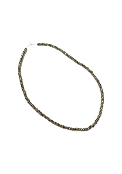 4x2 Mm Açık Sarı Renkli Rondela Hematit Taşı Dizi Beyaz - Siyah
