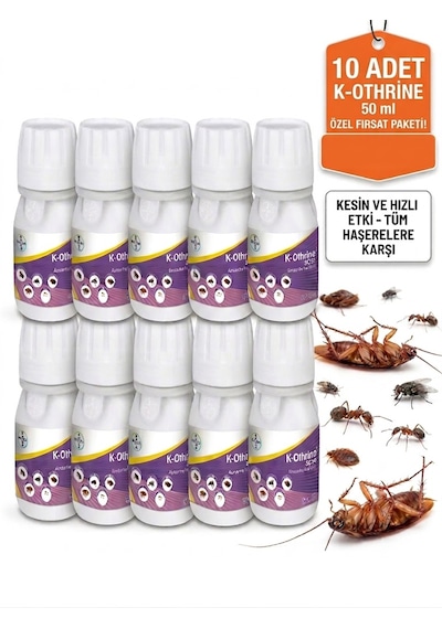 K-othrine Sc 50 Ml X 10 Adet Kokusuz Genel Haşere İlacı - Hamamböceği, Karınca, Sinek Etkili
