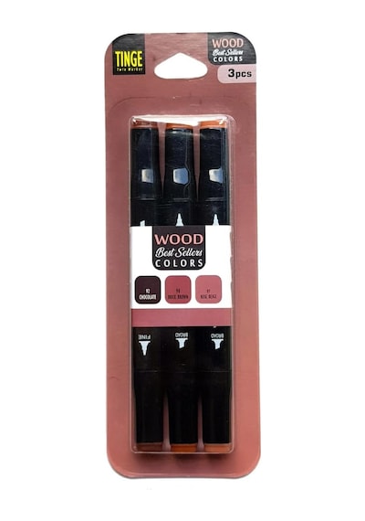 Tr Tinge Marker 3'lü Wood Set, Renkli Keçeli Kalem Seti Genel