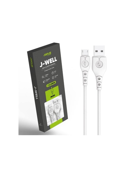 Jopus Universal Micro Data Kablosu Jo-dk9 J-well, Beyaz, 1mt 0.1 M