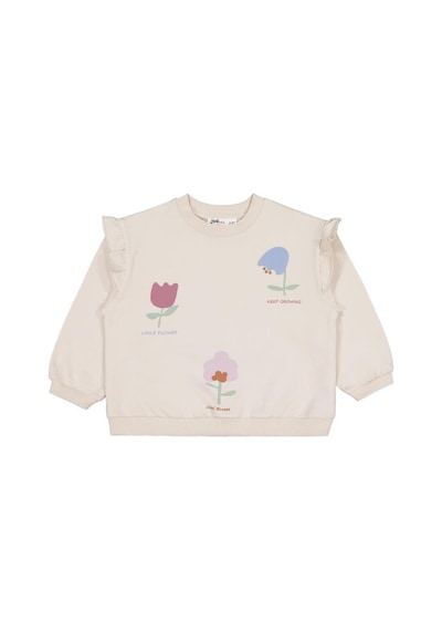 Civil Girls Lale Baskılı 2-5 Yaş Sweatshirt Taş