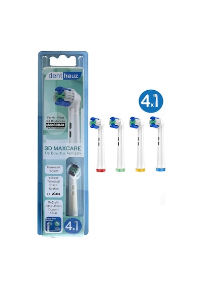3d Maxcare - 3 Boyutlu Temiizlik Oral B Şarjlı Diş Fırçası Yedek Başlığı - 4 Adet Yedek Başlık