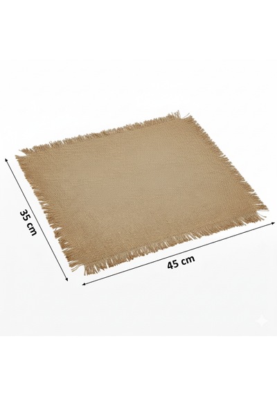 Dyris Premium Doğal Jüt Amerikan Servis 35x45 Cm 6 Lı Set Modern & Rustik Masa Dekoru Acı Kahverengi