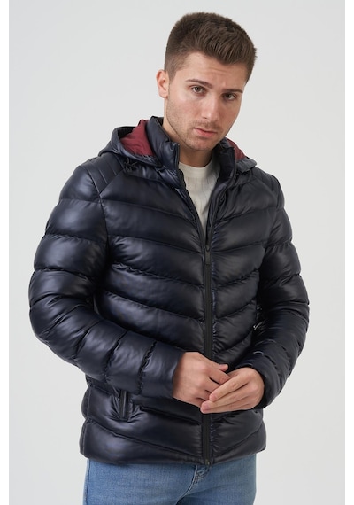 White Stone San Diego Slim Fit Kapüşonlu Kaban Laci-Laci Lacivert