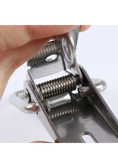 Gergi Mandalı Çelik Sandık Kaput Kilidi Klipsi 7.5 Cm Düz Parlak Krom 2 Adet Diğer