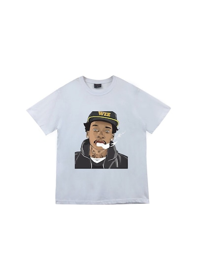 Stoned&Fame Beyaz Baskılı T-shirt Beyaz