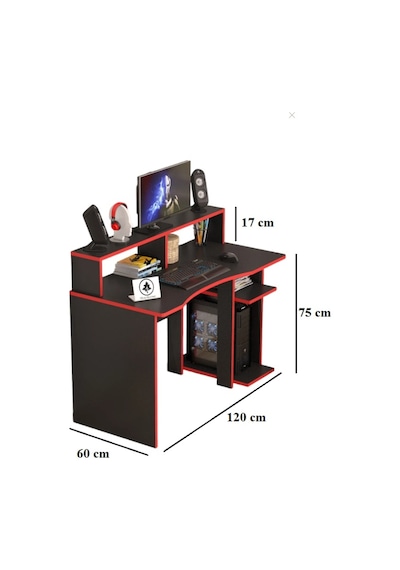 Oyuncu Masası Gamer Model Çalışma Masası Siyah-kırmızı Model Ada Model Oyuncu Masası Gamer Model Çalışma Masası Siyah-kırmızı Model Ada Model