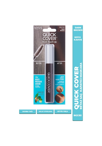 Ouick Cover Beyazlar Için Anında Kapatıcı Saç Maskarası - Kahve Rengi - 731509005875