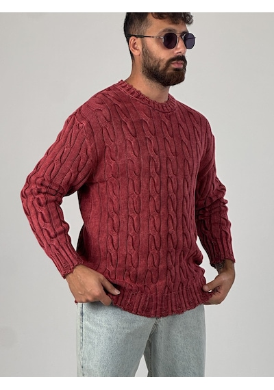 Cocopelli Bordo Triko Erkek Sweatshirt Coc1025 Bordo