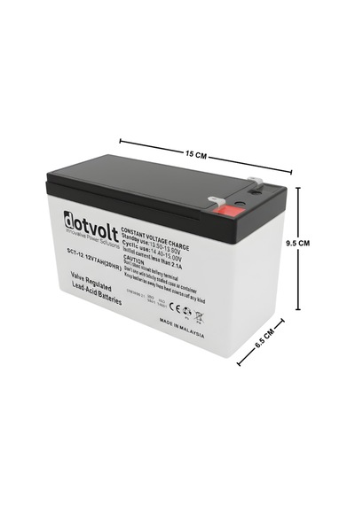 Dotvolt 12v 7ah Kuru Akü Bakımsız Akü Ups Alarm Güvenlik Sistemleri