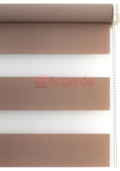Buperde Açık Kahverengi (Sütlü Kahve) Eko Zebra Stor Perde