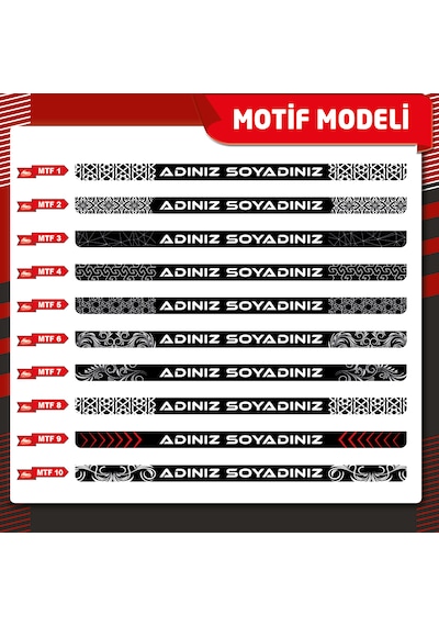 Motif Plakalık, 2 Adet Premium Uv Baskı, Plakalıkhane