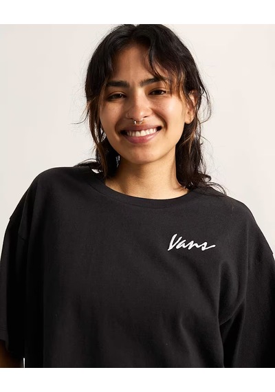 Vans Classic Script Kadın Siyah T-shirt - Vn000qdf