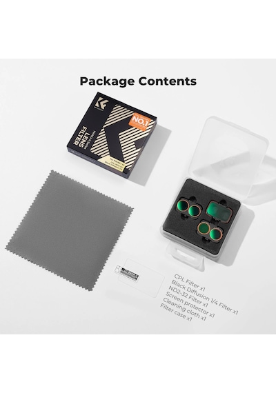 K&f Concept Osmo Pocket 4p  Filtre Seti Cpl + Black Diffusion 1/4 + Nd2-32 Filtre Kiti