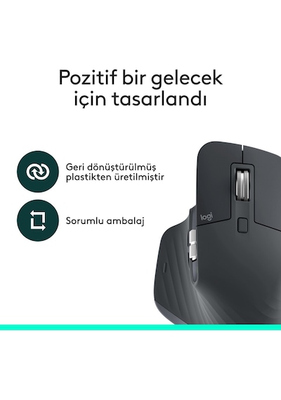 Logitech Mx Master 3s Bluetooth Edition Performans 8000 Dpı Optik Sensörlü Sessiz Kablosuz Mouse, Siyah 910-007501 Logitech Mx Master 3s Bluetooth Edition Performans 8000 Dpı Optik Sensörlü Sessiz Kablosuz Mouse, Siyah 910-007501