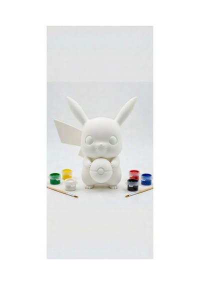 Pikachu Figür Boyama Seti 1 Figür 6 Renk Boya 2 Fırça Kendin Boya Hobi Seti