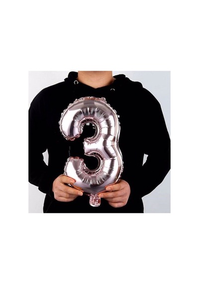 4 Rakam Folyo Gümüş Balon Küçük 35 Cm Renkli