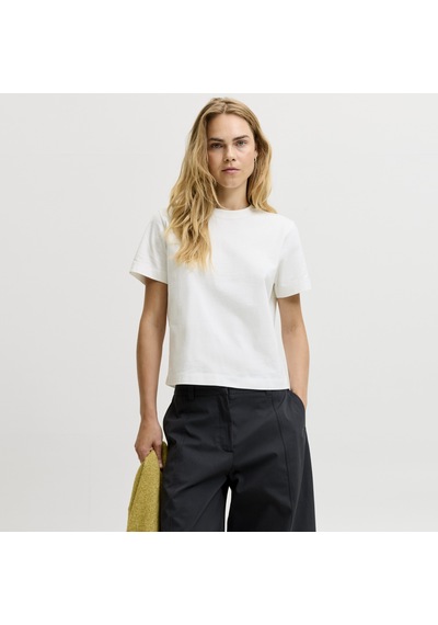 Jack & Jones Kadin Box Fit Bisiklet Yaka Tisört - Sophia - 12297887 Cloud Dancer