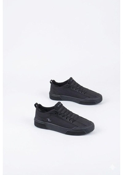 Fort Noka Champ Rahat Memory Foam İç Taban Keten Sneaker Erkek Ayakkabı Siyah