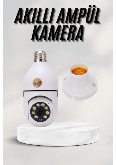 Mey İthalat Akıllı Kamera Wifi Kamera Duylu Ampul Görünümlü 360 Derece Dönebilen Ev Kamerası