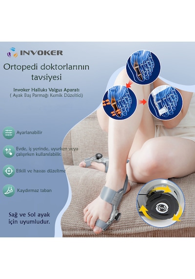 Halluks Valgus Gece Ateli Ayak Baş Parmak Düzeltici Aparat