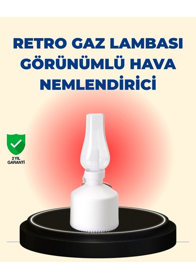 Ceylan Adam Kablosuz Retro Buhar Makinesi Gaz Lambası Tasarım Ledli Difüzör