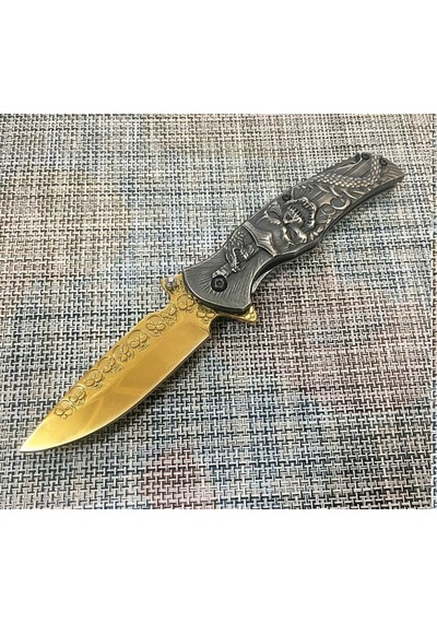 Browning Kuru Kafa Desenli Gri Gold Kamp Çakı Gri