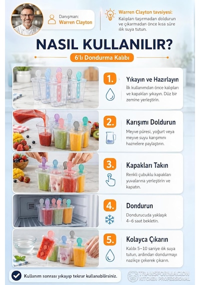 Transformacion 6'li Dondurma Ve Meybuz Kalıbı / Zindeliklı Ev Yapımı Atıştırmalık Seti 721454 Diğer