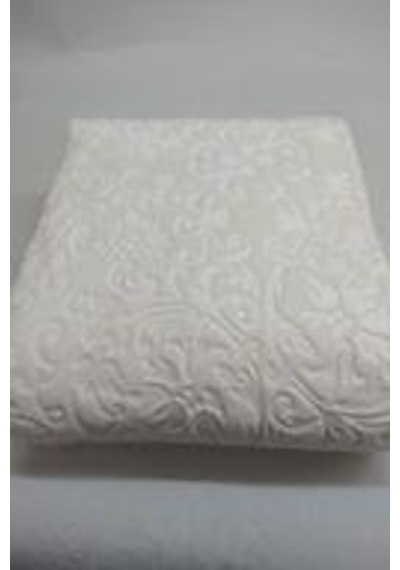 Merinos Elegans Çift Kişilik Battaniye Çiçek Desen Battaniye Ekru