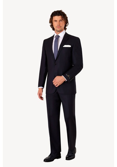 Erkek Lacivert Regular Fit Desenli Takım Elbise