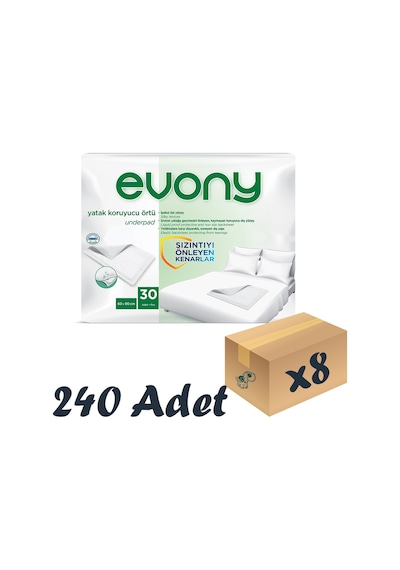 Evony Yatak Koruyucu Örtü 60 x 90 CM 8 x 30’lu 240 Adet