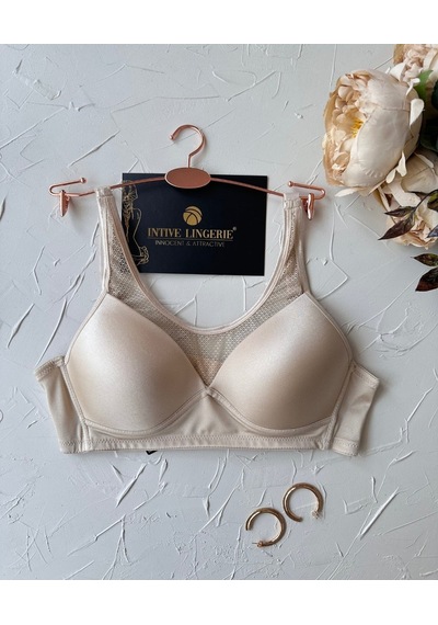 Orkide Kutulu Önü Fileli Balensiz Desteksiz Ultra Rahat Soft Cup Bej