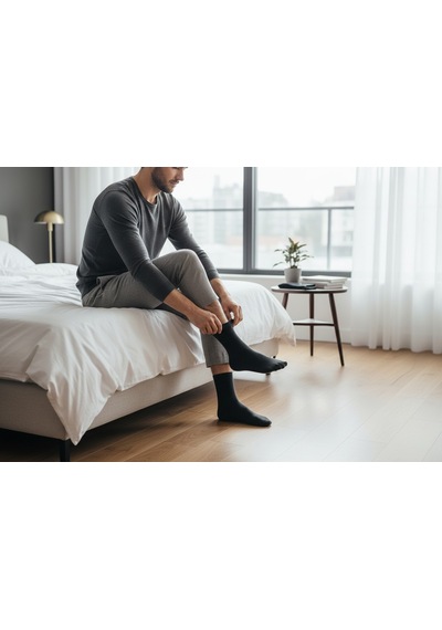 Heren Socks Heren Bambu 4'lü Erkek Soket Çorap Siyah Premium , Burun Dikişsiz, Yıkamalı
