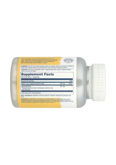 Solaray Enhanced Absorption Liposomal Vitamin C Phosphatidylcholine Sunflowers 100 Vegcaps