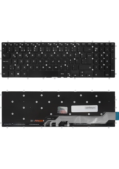Dell Uyumlu Inspiron 15 7567-b7700d128f161c, 15 7577-fb30f81c Klavye Tr Işıklı Siyah