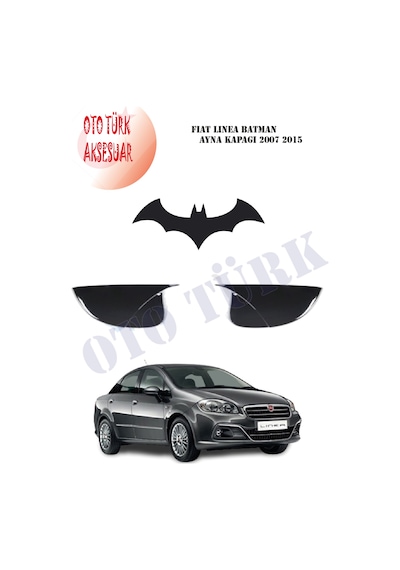 Fiat Linea Yarasa Batman Ayna Kapağı 2007 2015 Piano Black