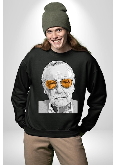 Stan Lee Unisex Siyah Sweatshirt Siyah