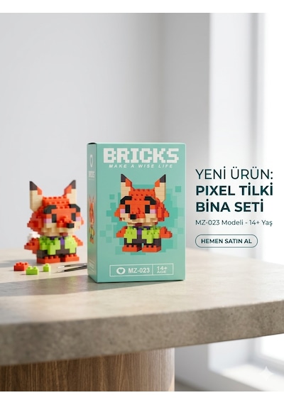 Mini Bricks Figür Parçalı Yapı Oyuncağı Tilki
