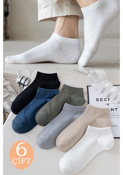 Bgk Unisex 6 Çift Kısa Yazlık Çorap Çok Renkli