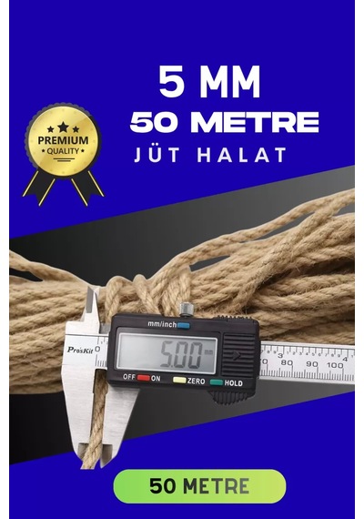 5 Mm 50 Metre Jüt Halat Dekoratif Hasır İp Urgan Süs
