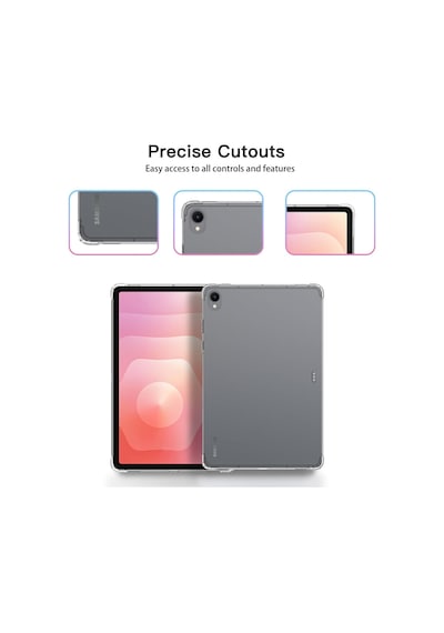Samsung Galaxy Uyumlu Tab S11 İnç 2025 Kılıf Şeffaf Silikon Köşe Korumalı Clear Darbe Emici Arka Kapak Arka Kapak