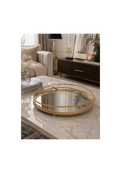 Sleep Nova Golden Aura Aynalı Dekoratif Tepsi