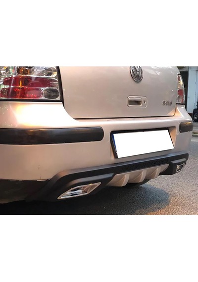 Vw Golf Mk4 Uyumlu Difüzör Difizör Siyah + Kare Egzoz Görünüm C Tip 1997-2003