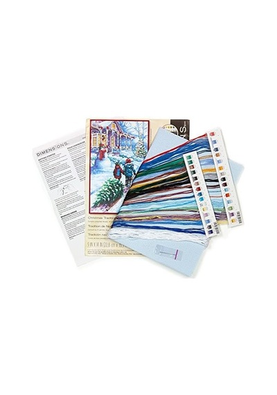 Dimensions 70-08960 Sayılı Kanaviçe Seti, Noel Geleneği, 14 Adet Beyaz Aida Bezi, 9" X 14"