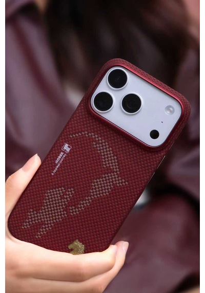 Apple Uyumlu iPhone 17 Pro Blaze Steed Aramid Fiber Magsafe Premium Manyetik Kılıf Şeffaf