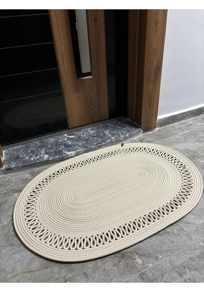 Amsterdam Serisi Jüt, Desenli Kapı Önü, Paspas, Banyo Paspası, Balkon Paspası/hediyelik, Ev Eşyası Krem 80 X 100 Çok Renkli