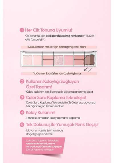 Pigmentli, 5 Farklı Dokulu Far Paleti Perıpera All Take Mood Palette 002 A Storyline Of Summer 002