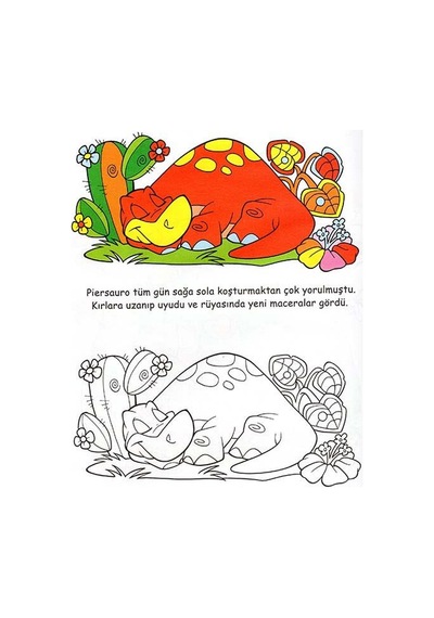 Eğlendiren Boyama - Dinozorlar- Parıltı Yayınları