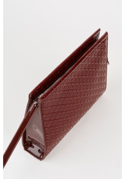 Vivaq Kadın Petunya Dokulu Acı Kahve Astarlı Suni Deri Bilek Askılı Portföy El Ve Clutch Çanta Kahverengi